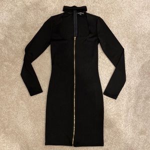 Express Black Scoop Neck with Choker Bodycon Dress, Size XS